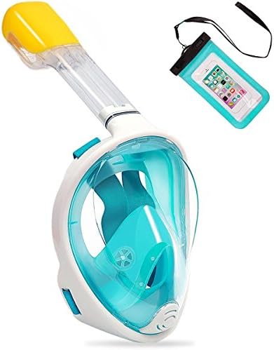 Zeeshy Panoramic Snorkel Mask 180°Full Face Snorkeling Mask Breathe Freely-Anti Fog &amp; Anti Leak Snorkeling for Adults ,Youth and Kids(GREEN-L/XL)