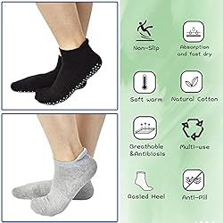 4 Pairs Unisex Non Slip Grip Socks for Yoga