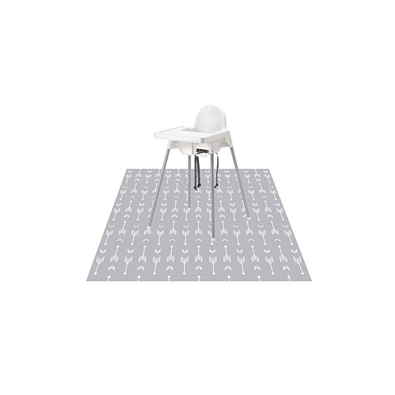 51″ Splat Mat for Under High Chair/Arts/Crafts, WOMUMON Baby Washable Spill Mat Waterproof Anti-Slip Floor Splash Mat, Portable Play Mat and Table Cloth (Arrow, 51″)