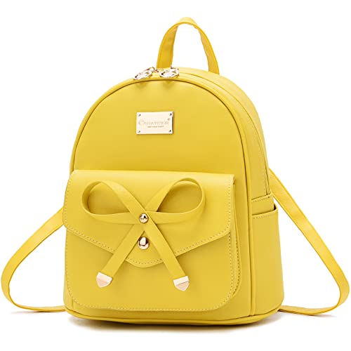 I IHAYNER Girls Bowknot Cute Leather Backpack Mini Backpack Purse for Women