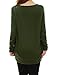 Allegra K Ladies Contrast Color Loose Tunic Green S
