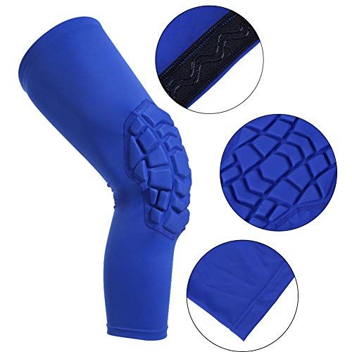 Alloet Honeycomb Basketball Knee Pad Leg Sleeve Compression Knee Brace (Blue M)
