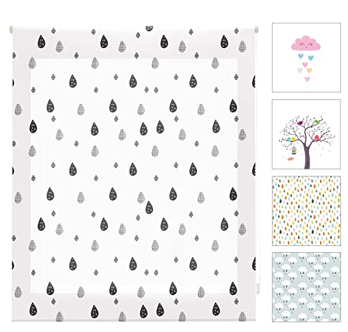 Blindecor Childrens Digital | Translucent Roller Blind with Digital Print | Drops Model | 150 x 180 cm (W x H). Fabric Size 147 x 175 cm | Window Blinds