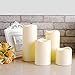 Flameless Candles 3 x 3 inches (Set of 4), Flickering LED Candles, Battery Operated Outdoor Indoor Fake Candles, Amber Flame Plastic Pillar Votive Candles with Cycling 8 Hours ON/16 Hours Off Timer