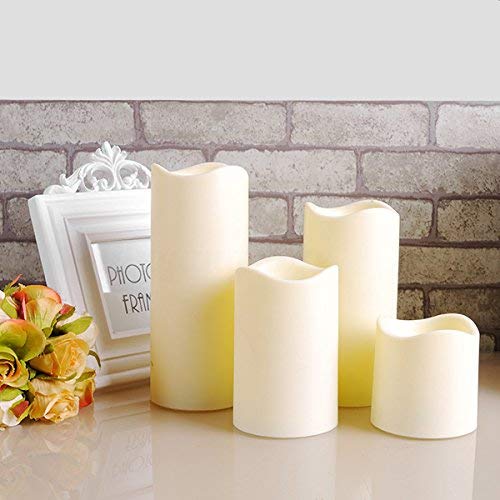 Flameless Candles 3 x 3 inches (Set of 4), Flickering LED Candles