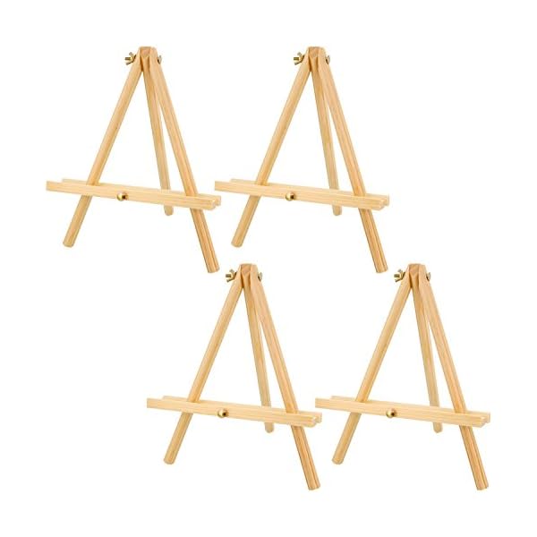 US Art Supply 12 inch Tall Tripod Easel Natural Pine Wood (Pack of 4