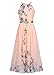 Ruiyige Women's Sleeveless Halter Neck Vintage Floral Print Maxi Dress Pink M