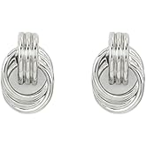 Chunky Knot Earrings for Women Gold Silver Small Geometric Earrings Dainty Dangle Drop Earrings Hypoallergenic and Lightweight Fashion Trendy Jewelry Gifts