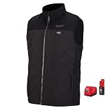 Milwaukee Vest KIT M12 12V Lithium-Ion Heated Front and Back Heat Zones - Black Color All Sizes -Battery and Charger Included - (Extra Large)