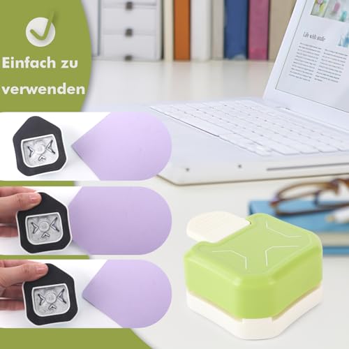 HAKACC 3 Stück Eckenabrunder Stanzer, Eckstanzer für Papier Papierstanzer Eckenstanzer Fotos Eckenrunder für DIY Projekte Kartenherstellung Karton Scrapbooking