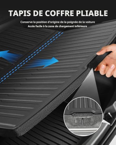LANGBEAN Trunk Mat for Tesla Model Y Juniper 2025 2026 (5 Seater), Model Y Original TPE Rear Trunk Mat with High Lip Accessories Non-Slip Waterproof | Original boot liner with high edges, non-slip and waterproof accessories