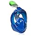 Easy Snorkel Full Face Snorkeling Mask - 180 Panoramic View for Increased Visibility, Tubeless Technology Snorkeling Gear Prevents Gag Reflex - (Blue, L/XL)