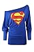 Oops Outlet Women's Superman Batman Comic Hero Batwing Off Shoulder Slouch Top