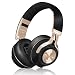 Bluetooth Headphones, Riwbox XBT-880 Wireless Bluetooth Headphones Over Ear with Microphone and Volume Control Wireless and Wired Foldable Headset for iPhone/iPad/PC/Cell Phones/TV (Black&Gold) primary