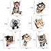 Cieovo 3D Removable Cats Large Wall Stickers Decals Cute Animal Wall Sticker Mural for Kids Cute Cat Decor Posters for Nursery Room, Toilet, Kitchen, Offices A Set of 7