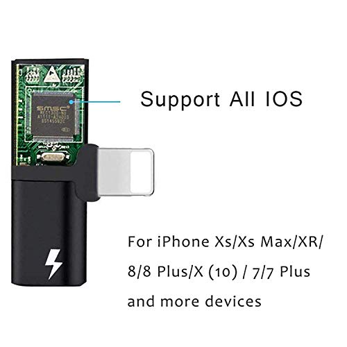 Aine Present 2 in 1 Mini Portable Charging Metal Splitter Audio Charger Adapter for iPhone X 7 8 Plus