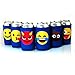 Beer Can Sleeves, Emoji Insulators for Cans and Bottles, 6 Pack of Collapsible Double Sided Coolies with 12 Designs