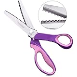 Goodes Pinking Shears, Handled Professional Stainless Steel Dressmaking Sewing Scissors for Thin Fabrics Linings Leather Paper and Craft (Serrated)