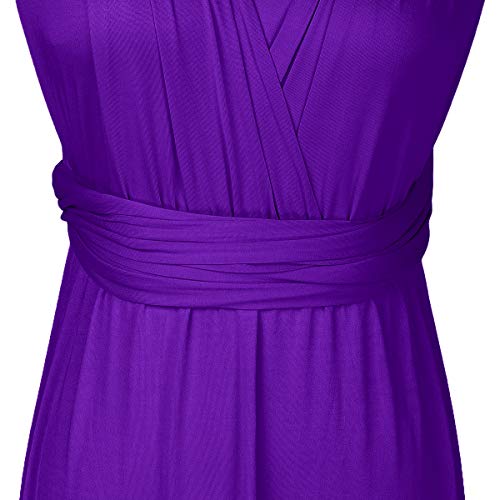Women's Transformer Convertible Multi Way Wrap Long Prom Maxi Dress Halter V-Neck Wedding Bridesmaid Formal Evening Party Dress Casual Spaghetti Strap Criss Cross Backless Cocktail Gown Purple L