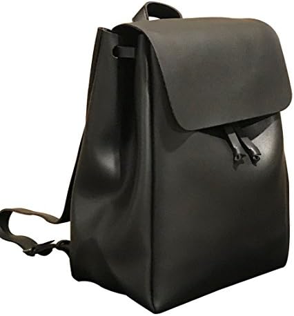 Lai – Genuine Black Vegan Leather Backpack–Large, Durable, Lightweight–Versatile for Work, School, Travel