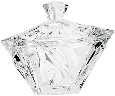 Bohemian Crystal 6" Small Candy Box Angles, Decorative Centerpiece Bowl with Lid, Wedding Gift