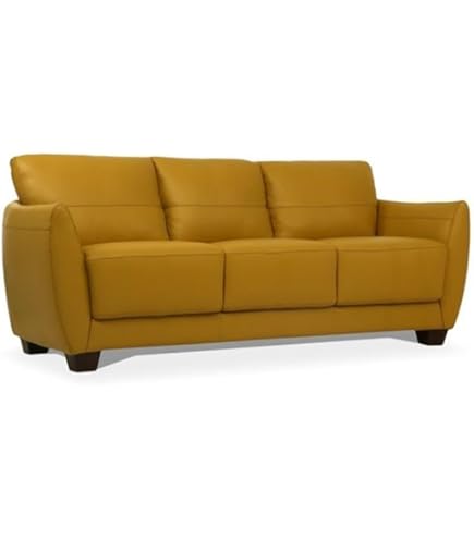 Amazon.com: Acme Valeria Leather Loveseat in Mustard : Home