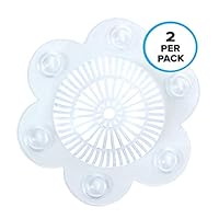 SlipX Solutions Stop-A-Clog Drain Protectors Trap Hair! 2 Hair Catchers Per Package. (Clear, Plastic, 5" Diameter)