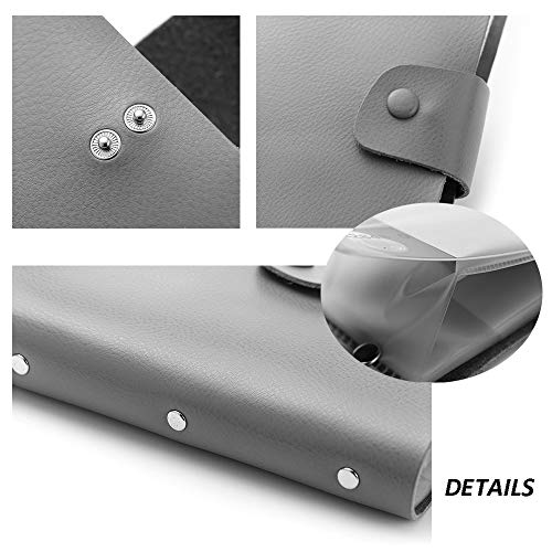 Business Card Holder, Boshiho Genuine Leather Credit Name ID Card Holder Book, Office Journal Business Cards Organizer (M-Coffee) - Thumbnail 6