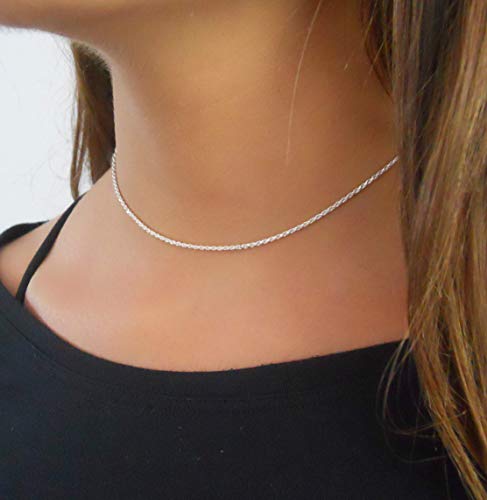 Dainty Simple Silver Short Necklace