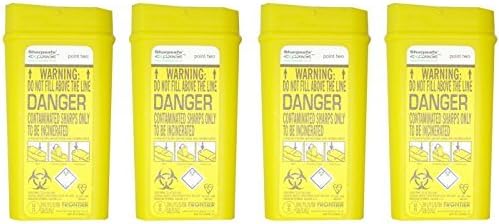 Sharpsafe Disposable Sharps Bin 0.2 Litre - Pack of 4 by Sharpsafe