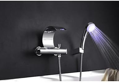 SHILIYOUPIN Bathroom faucet£¬ Modern Tub Shower Faucet And Shower Waterfall Handshower Included Pullout Spray with Brass Valve Single Handle Two Holes Bathtub Faucet