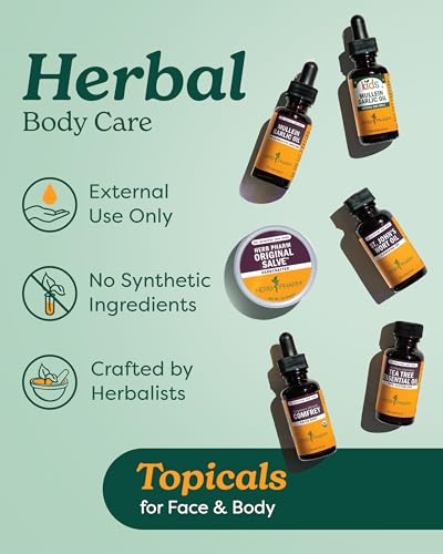 Herb Pharm Mullein Garlic Herbal Oil - contains Calendula, Garlic, Mullein flower, St. John's Wort, Olive Oil, 1 Ounce