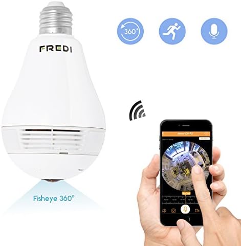 FREDI Wireless Panoramic HD 960P IP Camera Fisheye Lens 360°LED Bulb Home Security System With Real Time Monitoring