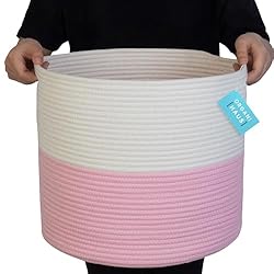 OrganiHaus Pink Basket for Laundry 16x14 | Toy
