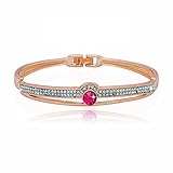 S&E Women's European Style Rose Golden Plated Shiny Crystal Cuff Bracelet Bangle ¡­