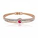 S&E Women's European Style Rose Golden Plated Shiny Crystal Cuff Bracelet Bangle ¡­