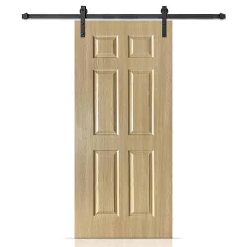 38 in. x 82 in. 6 Panel Hollow Core Oak Finished PVC Composite Interior Sliding…
