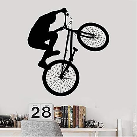 Pbbzl Fahrrad Teen Zimmer Extreme Sport Vinyl Wandtattoo Wohnkultur Schlafzimmer Kunstwand Wandaufkleber Abnehmbare 58X63 Cm