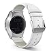 MoKo Band Compatible with Samsung Gear S2 Classic/Galaxy Watch 42mm/Galaxy Watch Active/Gear Sport/Garmin Vivoactive 3/Forerunner 645, Leather Crocodile Pattern Replacement Strap - White
