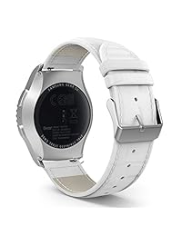 MoKo Samsung Piel Auténtica Correa para Gear S2 Classic Smart Watch Padre., Blanco