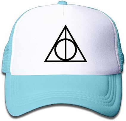 Macthy The Deathly Hallows Logo Boy's Mesh Snapback Hat Cap SkyBlue