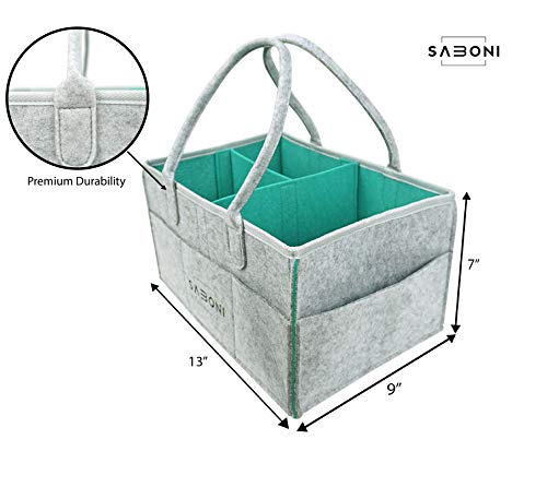 Baby Diaper Caddy Organizer- Nursery Diaper Storage Basket | Changing Kits Portable Car Organizer for Wipe Toy bin | Baby Shower Gift | Decorations for Boy and Girl Newborn - Thumbnail 6