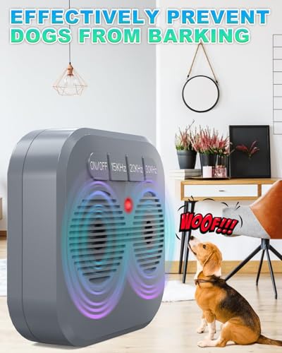 Anti Barking Device for Dogs, Humane Dog Barking Stopper with 3 Modes, Safe & Effective Ultrasonic Anti Barking Deterrent Home & Yard Use, Rechargeable 33FT Bark Box Stop Dog Barking