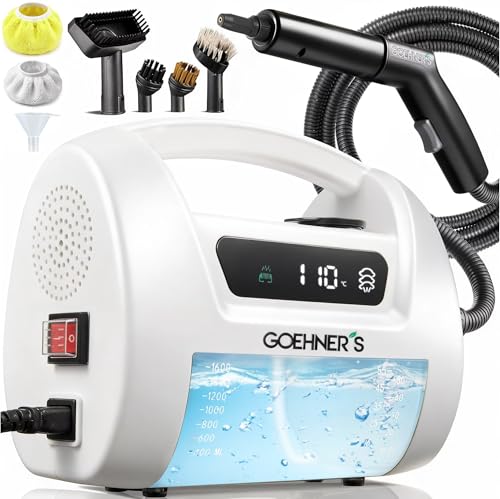Portable High Pressure Steam Cleaner, 110°C/3.5Bar Steam Device for Home, Fast Heating 30s with 3 Steam Levels, Suitable for Tiles, Kitchen, Bathroom and Car, White