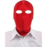 Howriis Men's and Women's Spandex Full Face Mask Halloween Cosplay Open Eyes Stretch Zentai Hood Mask Costume