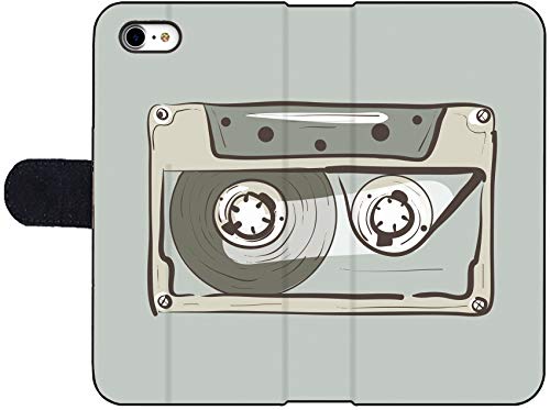 Liili iPhone 6 Plus and iPhone 6S Plus Flip Micro Fabric Wallet Case Audio Cassette Sketch Colored Clip Art Illustration 27943806