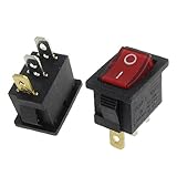 5 Pcs x Red Light Illuminated ON/OFF 2 Position SPST Boat Rocker Switch 3 Pin