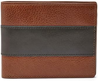Fossil Men's Leather Charles Bifold Credit Card Wallet Cognac