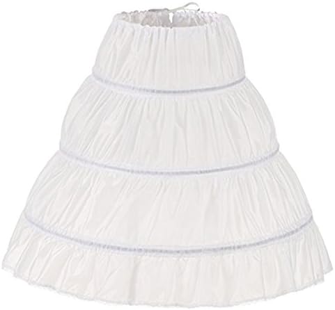 XYDS Girls' 3 Hoops Petticoat Full Slip Flower Girl Crinoline Skirt Half Slip (One Size,9Colors)