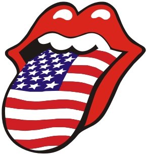 RT884 Rolling Stones Tongue American Flag USA Vinyl Decal | Car Truck Jeep Window Mirror Yeti Cup Yeti Cooler Toolbox Laptop Ipad | 4.5